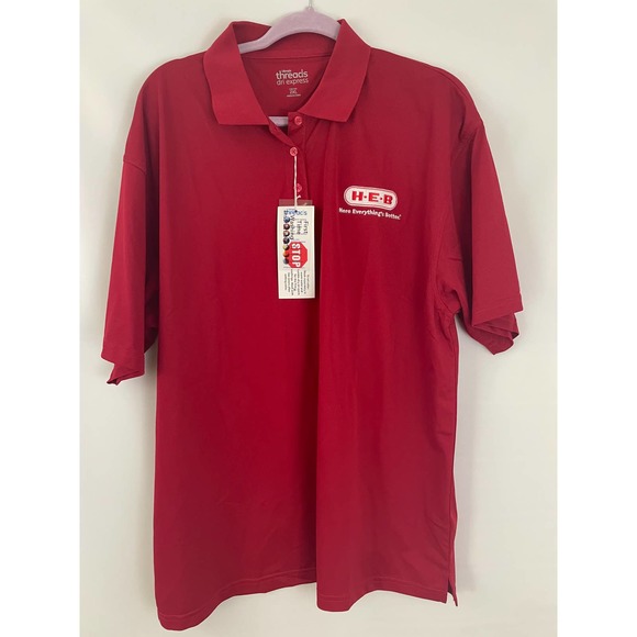 H-E-B Red Top 2XL Gift Uniform Polo Shirt Top Embroidered Collared NEW Unisex - Picture 2 of 6